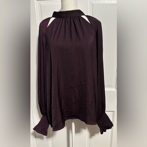 Banana Republic Women's Dark Purple Blouse Size XL